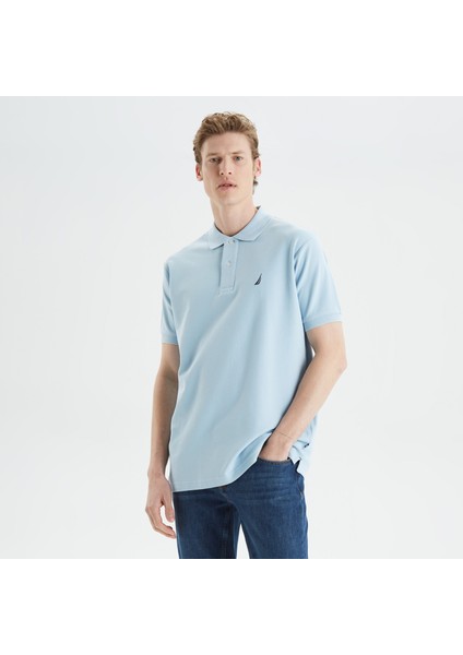 Erkek Mavi Classic Fit Kısa Kollu Polo Yaka T-Shirt K35000T.4FS