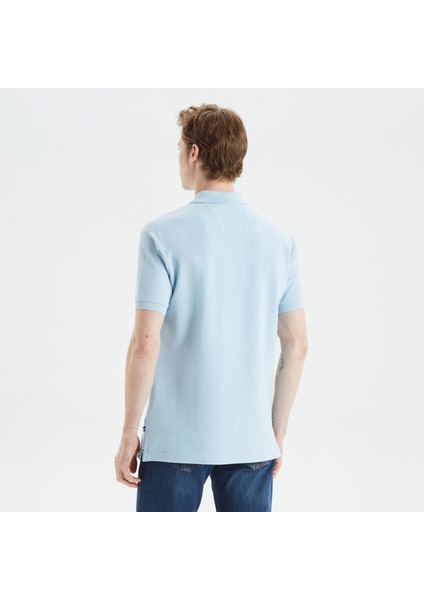 Erkek Mavi Classic Fit Kısa Kollu Polo Yaka T-Shirt K35000T.4FS