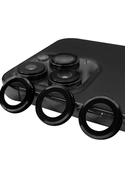 Iphone 15 Pro Raze Metal Kamera Lens - Siyah