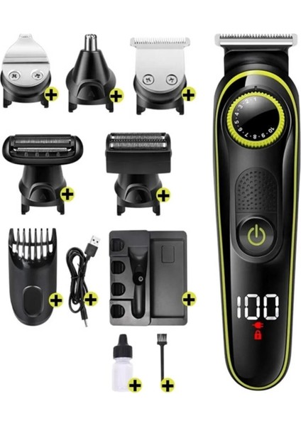 Dn 7504 Erkek Bakım Seti Kuru Kullanım İçin 100 dk Süreli Şarjlı Siyah Tasarım