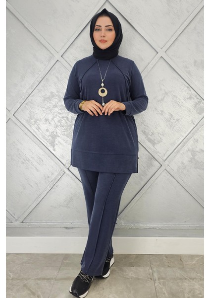 Kadın Kolye Detaylı Nervür Dikim Tesettür Takım modelleri