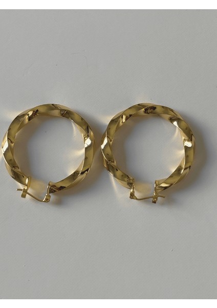 Örme Gold Halka Küpe