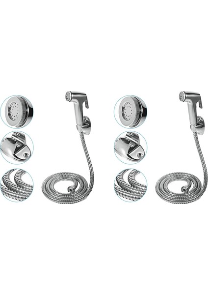 2x Tuvalet Banyo Elde Tutulan El Püskürtücü Duş Bide Sprey Hortum Tutucu (Yurt Dışından)