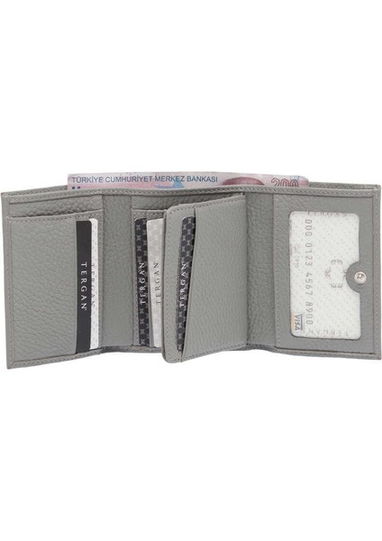 Gri Hakiki Deri Kadın Cüzdan - S1CB00005633-H1Y