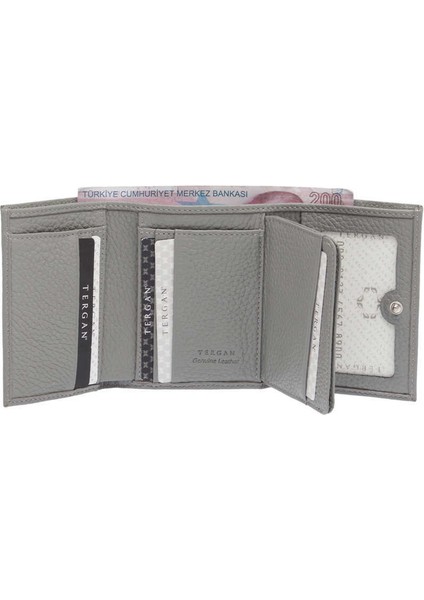 Gri Hakiki Deri Kadın Cüzdan - S1CB00005633-H1Y