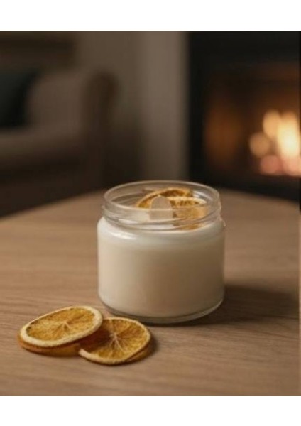 Portakal Aromalı Cam Dekoratif Mum