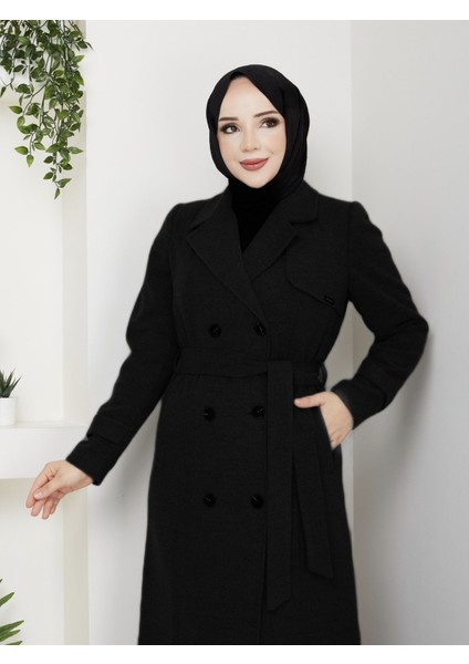 Ilke Kadın Düğmeli Tam Boy Kaşmir Kaşe Kaban fiyatları