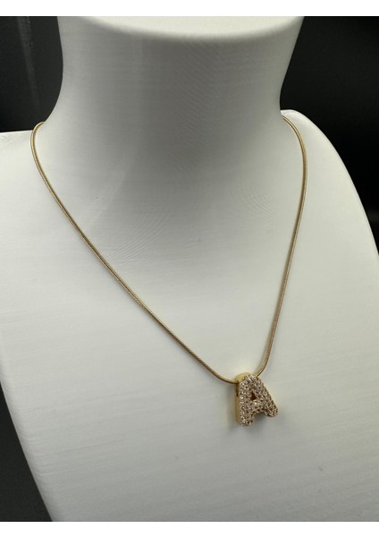 Altın Rengi A Harfi Çelik Kolye fiyatları