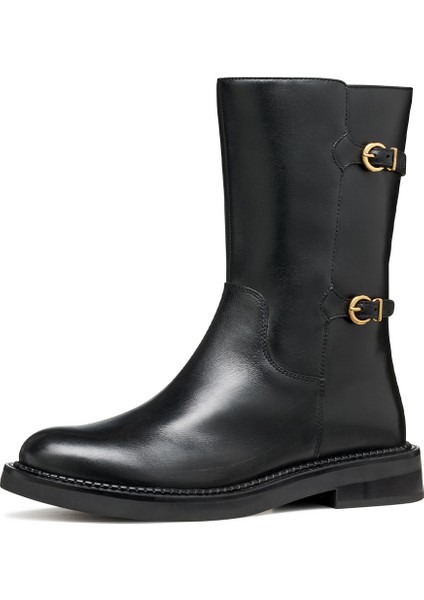 Kadın Siyah D Serılda B - Smo.lea Fermuarlı Tokalı Deri Çizme D56WYB00043C9999 fırsatları