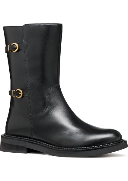 Kadın Siyah D Serılda B - Smo.lea Fermuarlı Tokalı Deri Çizme D56WYB00043C9999