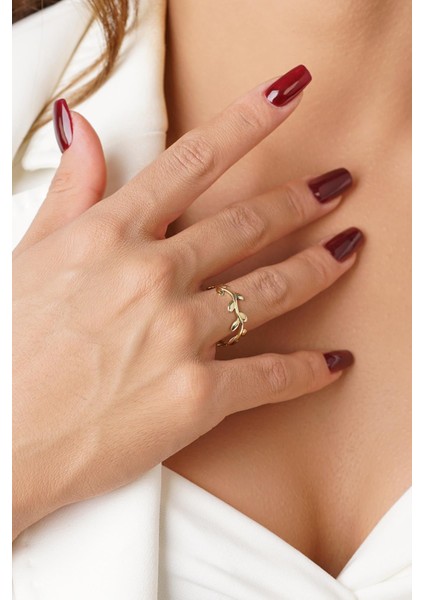 14 Ayar Altın Zeytin Dalı Yüzük modelleri