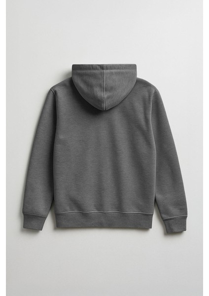 Erkek Fermuarlı Kapüşonlu Cepli Antrasit Sweatshirt fiyatları