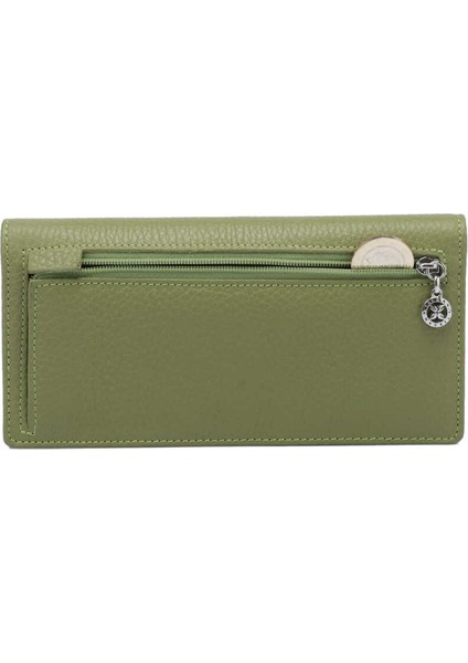 Yeşil Hakiki Deri Kadın Cüzdan - S1CB00005685-G8Z