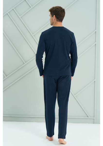 Erkek Penye Uzun Kol Pijama Takımı 2209 LACIVERT04 fırsatları