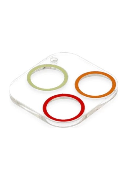 Iphone 12 Pro Max Renkli Kamera Lens Koruma Cam - Turuncu-Kırmızı modelleri