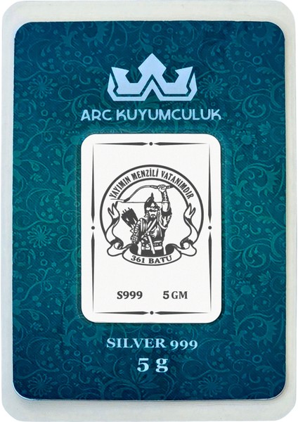 Güç ve Asaleti Simgeleyen Batuhan Temalı Hediyeye Özel 5 Gram 999 Ayar Gümüş KÜLÇESI-666