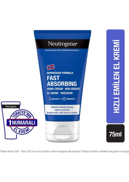 Hızlı Emilen El Kremi 75ml - Dezenfektan Hediyeli - %72 Alkol
