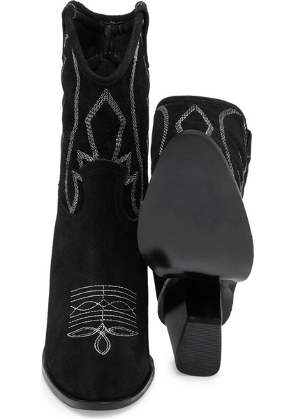 Siyah Hakiki Süet Deri Kadın Casual Bot - K23K1BT66943-A01