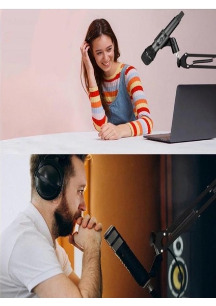 Ayarlanabilir Masa Tipi Mikrofon Standı (35X35 Cm) Yaylı Kol, Dayanıklı Metal Yapı modelleri