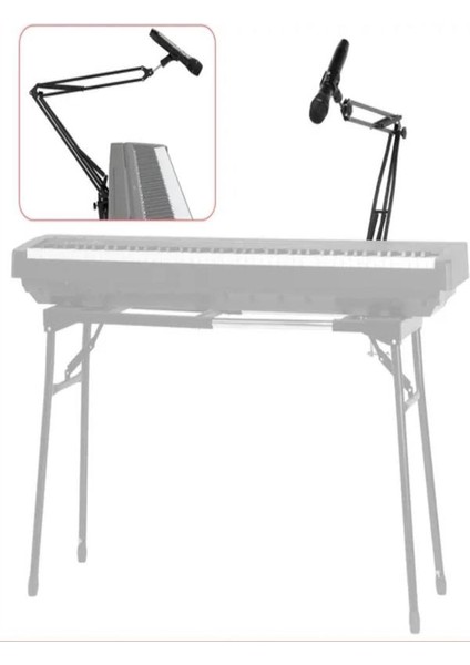 Ayarlanabilir Masa Tipi Mikrofon Standı (35X35 Cm) Yaylı Kol, Dayanıklı Metal Yapı fırsatları
