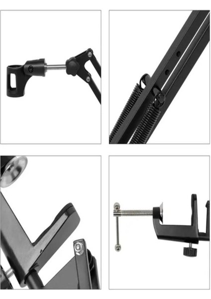Ayarlanabilir Masa Tipi Mikrofon Standı (35X35 Cm) Yaylı Kol, Dayanıklı Metal Yapı indirimleri