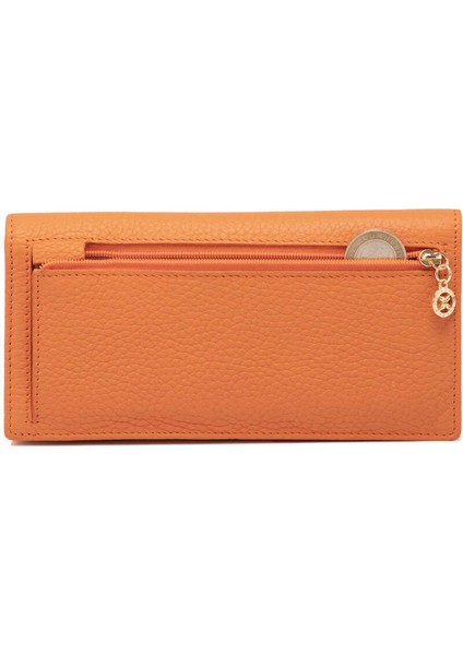 Turuncu Hakiki Deri Kadın Cüzdan - S1CB00005685-J35