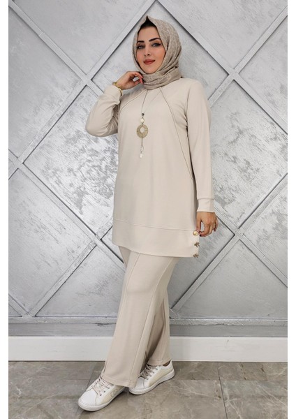 Kadın Kolye Detaylı Nervür Dikim Tesettür Takım fiyatları