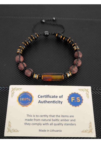 Damla Kehribar-Lavanta Akik-Oniks-Hematit Doğaltaş Bileklik Takı Aksesuar Erkek Bileklik