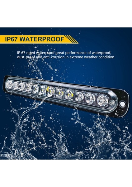 12LED Güvenlik Acil Durum Yanıp Sönen Işıklar, 12V-24V Flaş Uyarı Işığı, Beacon Beacon LED Işık Çubuğu, Mavi+Beyaz (Yurt Dışından) indirimleri