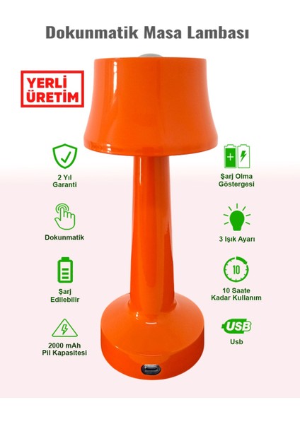 Dokunmatik Metal Masa Lambası