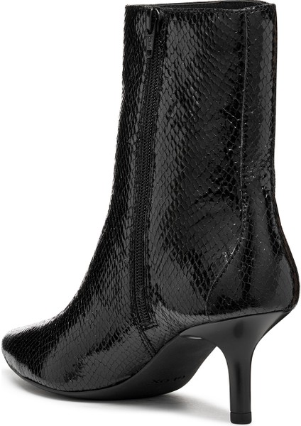 Kadın Siyah D Kleopy B - Metal.goat Fermuarlı Desenli Ince Topuklu Deri Bot D56YBB000KYC9999 fiyatları