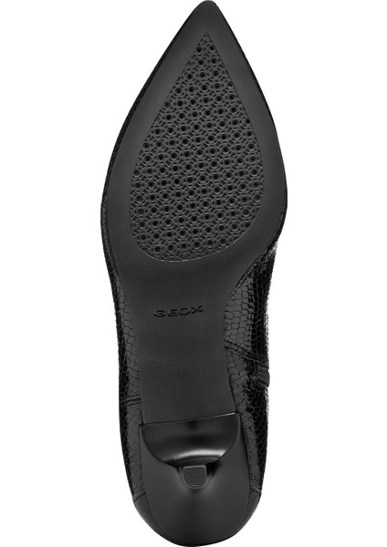 Kadın Siyah D Kleopy B - Metal.goat Fermuarlı Desenli Ince Topuklu Deri Bot D56YBB000KYC9999