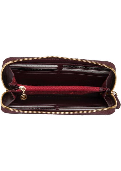 Bordo Hakiki Deri Kadın Cüzdan - S1CB00005800-N2I
