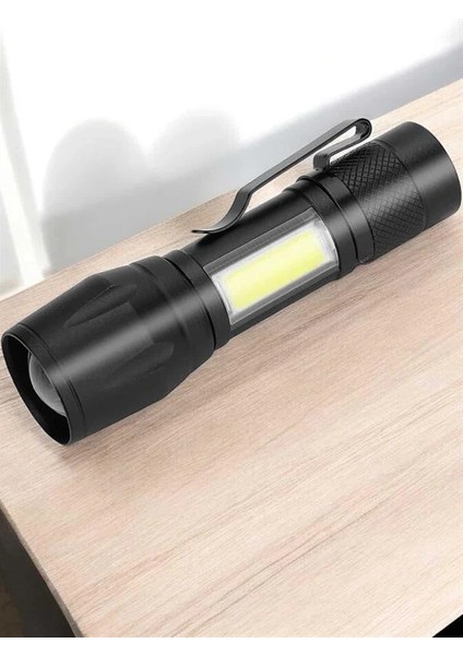 El Feneri LED USB Şarjlı Zoom Mini LED Işık Acil Durum Feneri fırsatları
