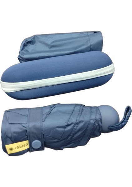 Kapsül Küçük Mini Şemsiye,seyahat Güneş Yağmur Şemsiyesi Kılıflı ve Kutulu Hafif Model