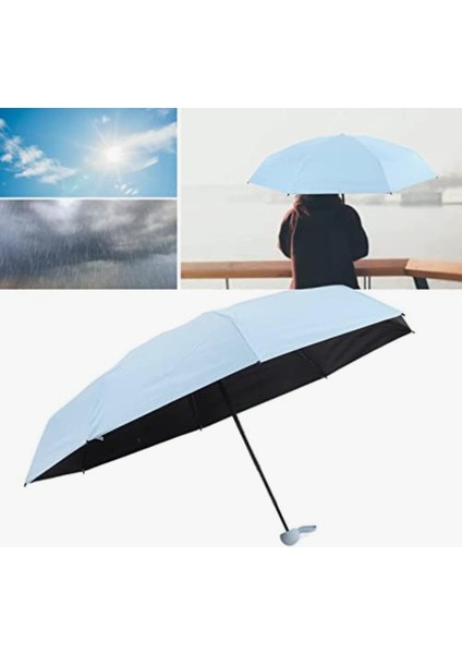 Kapsül Küçük Mini Şemsiye,seyahat Güneş Yağmur Şemsiyesi Kılıflı ve Kutulu Hafif Model