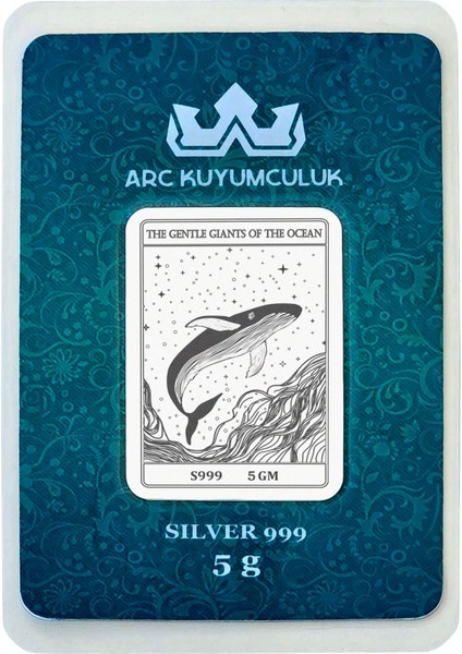 Güç ve Özgürlüğün Simgesi Olan Balina Temalı Hediyeye Özel 5 Gram 999 Ayar Gümüş KÜLÇESI-662