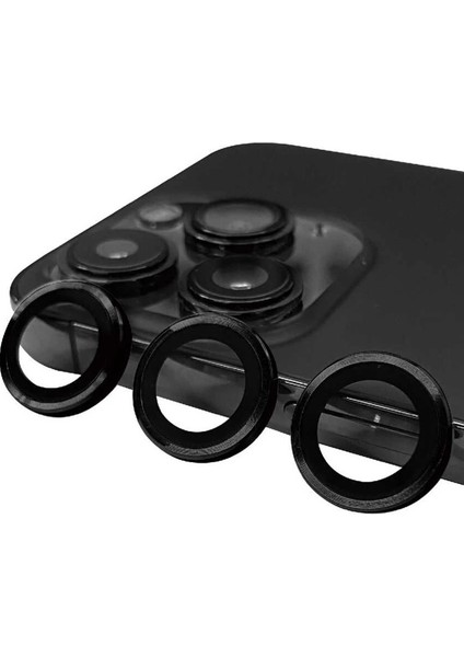 Iphone 14 Pro Max Raze Metal Kamera Lens - Siyah