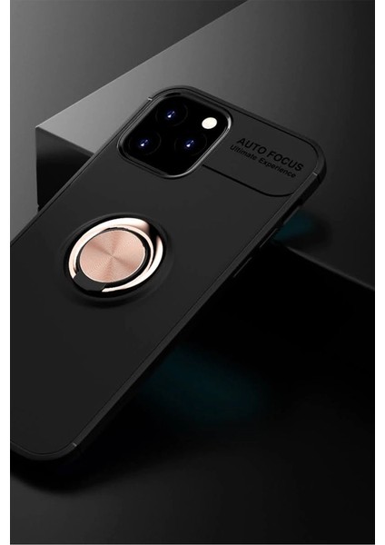 Iphone 12 Kılıf Range Yüzüklü Silikon - Siyah-Gold fiyatları
