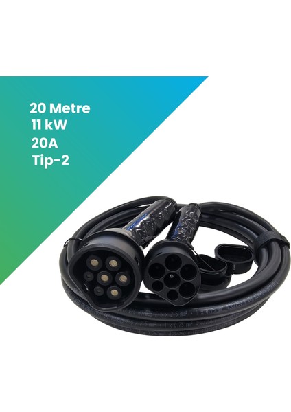 11 Kw 20 Metre Elektrikli Araç Ac Tip-2 Şarj Kablosu fiyatları