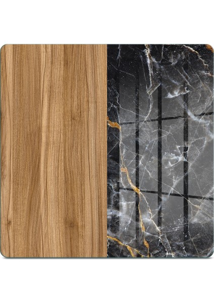 Cam Kesme Tahtası ve Sunumluk Kare Ahşap Mermer Desenli 30X30 cm fiyatları