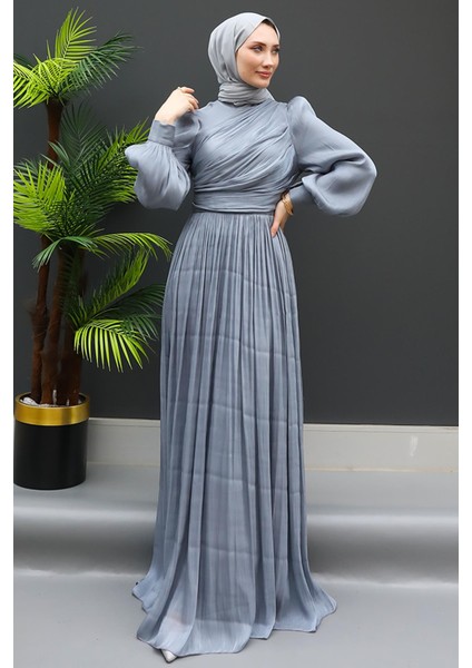 Ipek Tesettür Elbise Gri modelleri