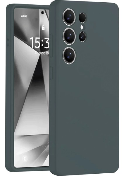 Samsung Galaxy S25 Ultra Kılıf Nano Içi Kadife Silikon - Koyu Yeşil