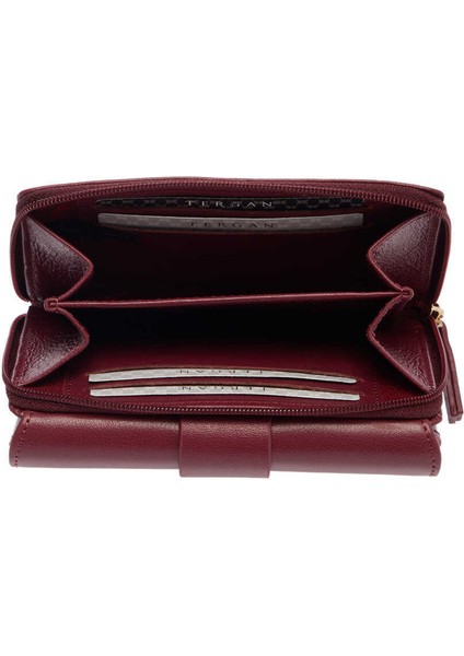 Bordo Hakiki Deri Kadın Cüzdan - S1CB00005813-K16