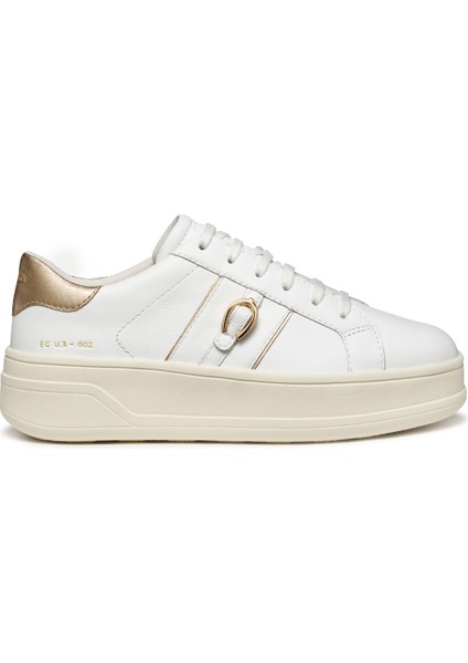 Kadın Beyaz D Spherıca Ecub-2 B - Nappa+Me Bağcıklı Kalın Tabanlı Deri Sneaker D56WVB085Y2C1327