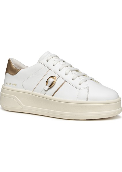 Kadın Beyaz D Spherıca Ecub-2 B - Nappa+Me Bağcıklı Kalın Tabanlı Deri Sneaker D56WVB085Y2C1327 modelleri