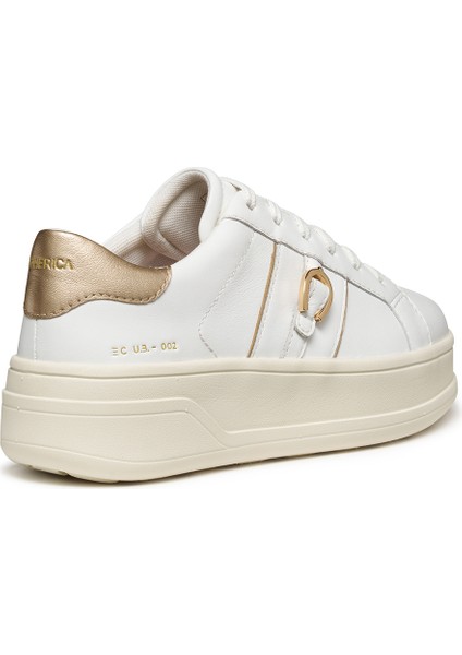 Kadın Beyaz D Spherıca Ecub-2 B - Nappa+Me Bağcıklı Kalın Tabanlı Deri Sneaker D56WVB085Y2C1327 fırsatları