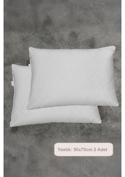 Kapitone Yastık 2 Adet (50X70 Cm) Beyaz