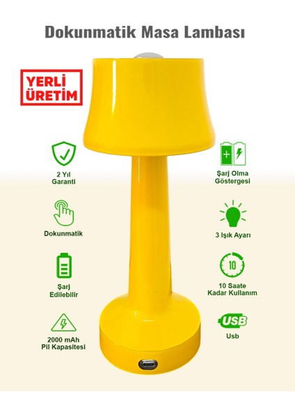 Dokunmatik Metal Masa Lambası