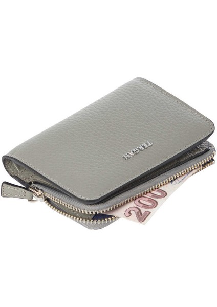 Gri Hakiki Deri Kadın Cüzdan - S1CB00005812-H1Y